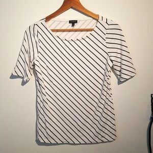 Talbots White Striped Top